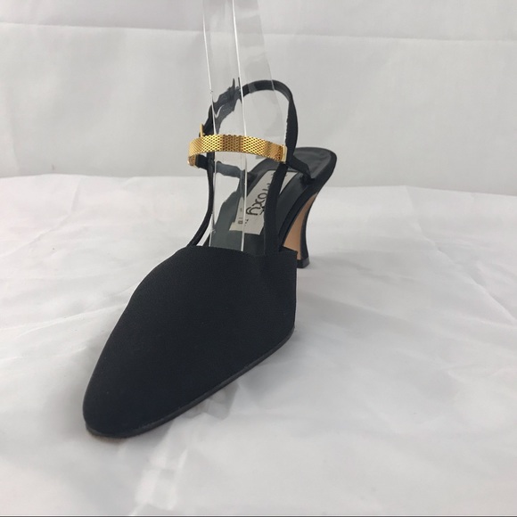 Proxy black pumps with curved heels vintage silk - Picture 6 of 8